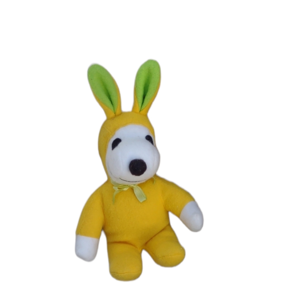 Easter Bunny Peanuts Snoopy dressed up as yellow Easter bunny rabbit